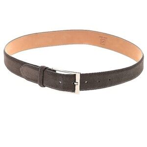Suede Leather Belt - Gray Brown